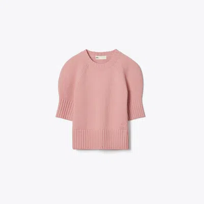 Tory Burch Wool Crewneck In Mauve Pink
