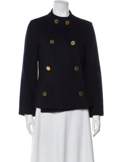 Pre-owned Tory Burch Wool Evening Jacket In Blue