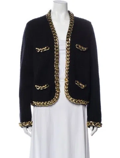 Pre-owned Tory Burch Wool Evening Jacket In Blue