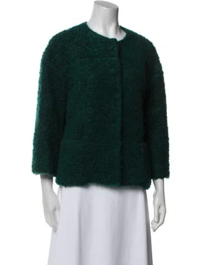 Pre-owned Tory Burch Wool Evening Jacket In Green