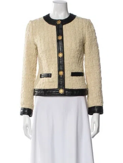 Pre-owned Tory Burch Wool Evening Jacket In Neutral