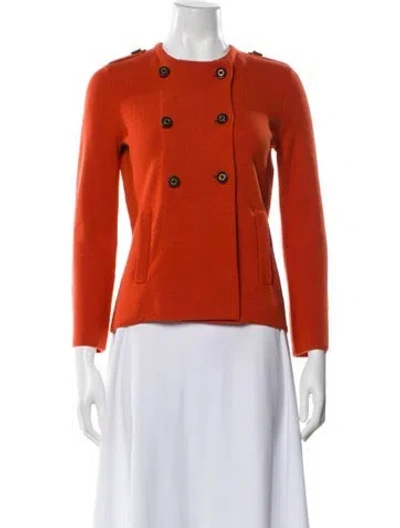 Pre-owned Tory Burch Wool Evening Jacket In Orange