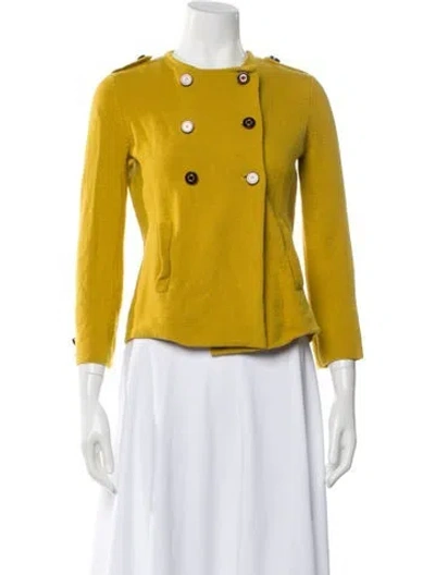 Pre-owned Tory Burch Wool Evening Jacket In Yellow