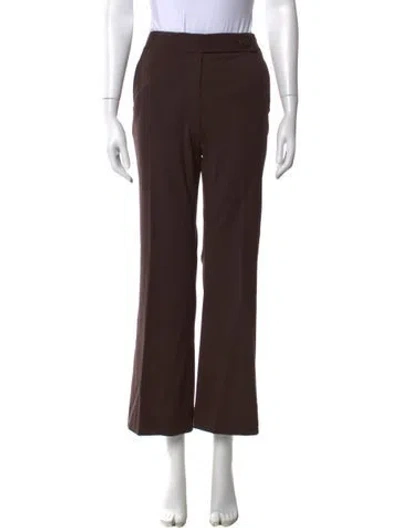 Pre-owned Tory Burch Wool Flared Pants In Brown