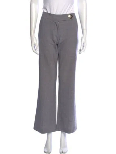 Pre-owned Tory Burch Wool Flared Pants In Gray