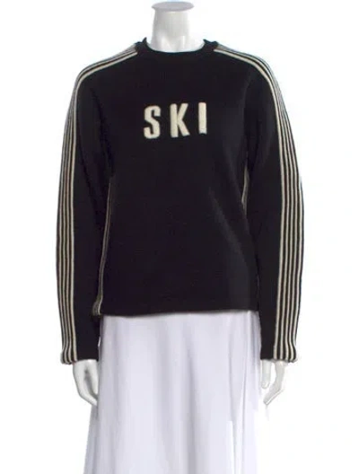 Pre-owned Tory Burch Wool Graphic Print Sweater W/ Tags In Black