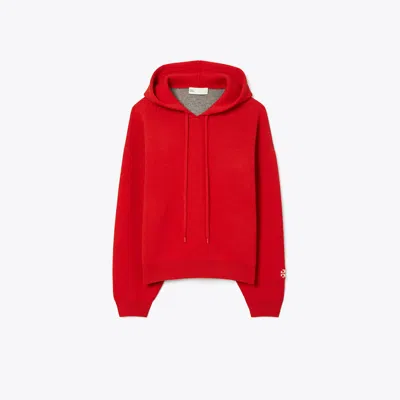 Tory Burch Wool Hoodie In Red