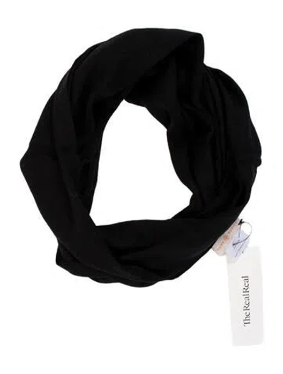 Pre-owned Tory Burch Wool Infinity Scarf In Black