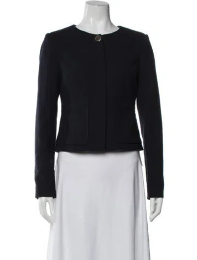 Pre-owned Tory Burch Wool Jacket In Blue
