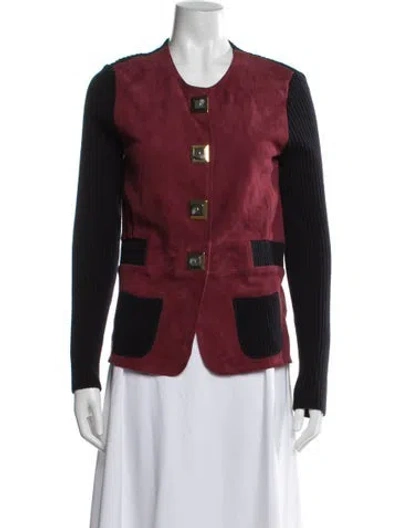 Pre-owned Tory Burch Wool Jacket In Red