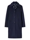 Tory Burch Reversible Wool Coat In Blue