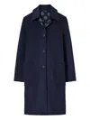 Tory Burch Reversible Wool Coat In Blue