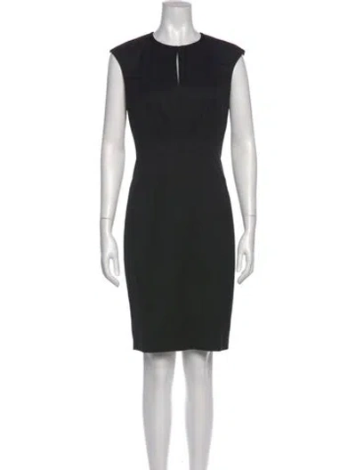 Pre-owned Tory Burch Wool Knee-length Dress In Black