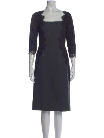 Pre-owned Tory Burch Wool Knee-length Dress In Black