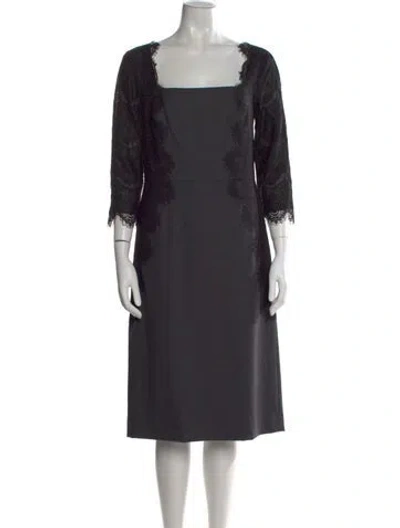Pre-owned Tory Burch Wool Knee-length Dress In Black