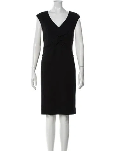 Pre-owned Tory Burch Wool Knee-length Dress In Black