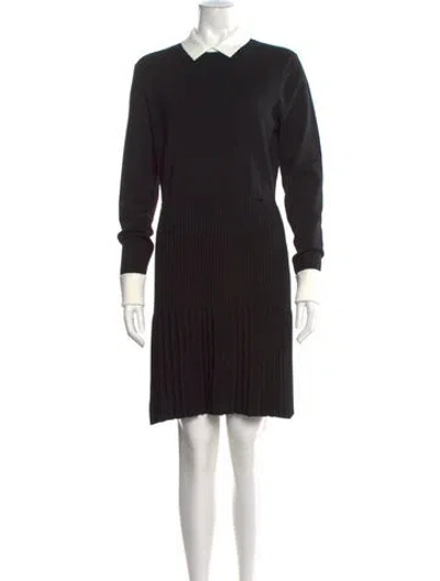 Pre-owned Tory Burch Wool Knee-length Dress In Black