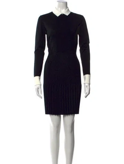 Pre-owned Tory Burch Wool Knee-length Dress In Black
