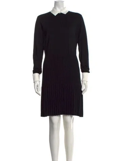 Pre-owned Tory Burch Wool Knee-length Dress In Black