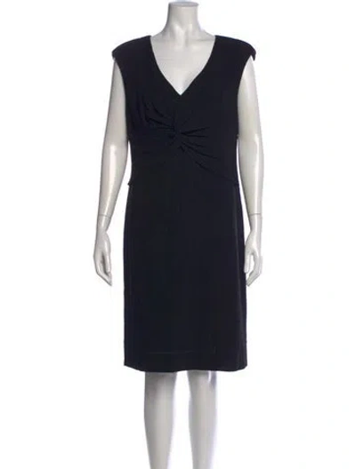 Pre-owned Tory Burch Wool Knee-length Dress In Black