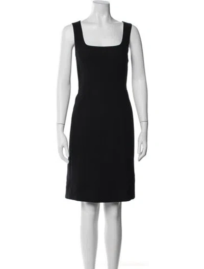 Pre-owned Tory Burch Wool Knee-length Dress In Black