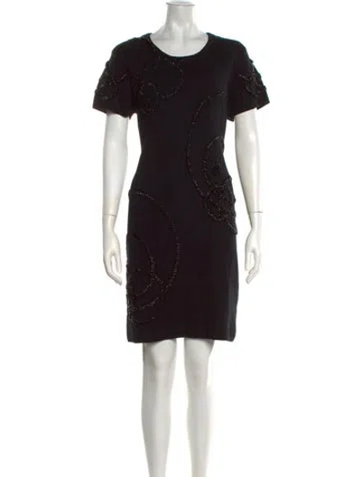 Pre-owned Tory Burch Wool Knee-length Dress In Black