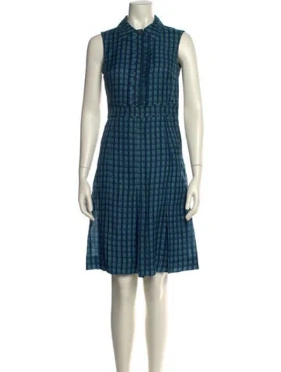 Pre-owned Tory Burch Wool Knee-length Dress In Blue