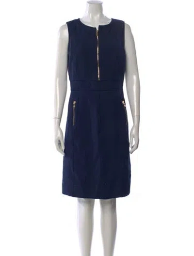 Pre-owned Tory Burch Wool Knee-length Dress In Blue