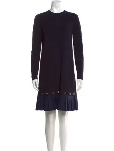 Pre-owned Tory Burch Wool Knee-length Dress In Blue