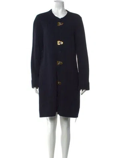 Pre-owned Tory Burch Wool Knee-length Dress In Blue