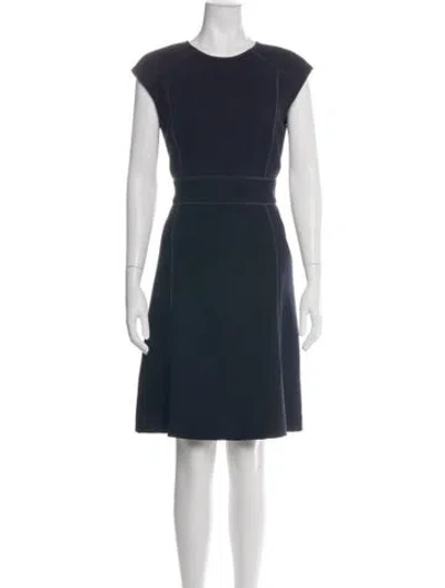 Pre-owned Tory Burch Wool Knee-length Dress In Blue