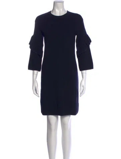 Pre-owned Tory Burch Wool Knee-length Dress In Blue
