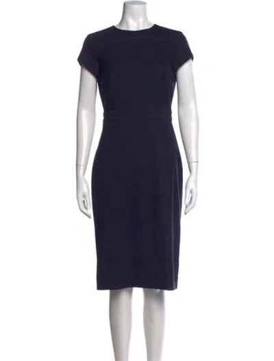 Pre-owned Tory Burch Wool Knee-length Dress In Blue