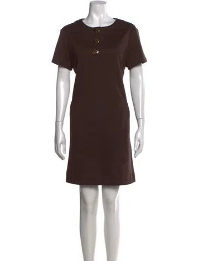 Pre-owned Tory Burch Wool Knee-length Dress In Brown