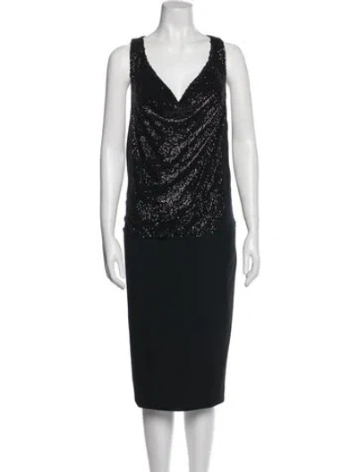 Pre-owned Tory Burch Wool Knee-length Dress In Multi