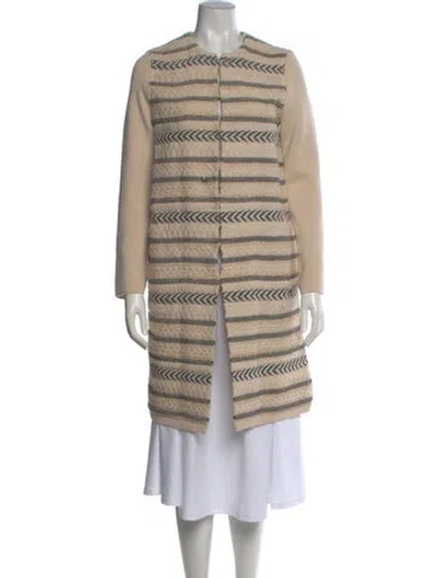 Pre-owned Tory Burch Wool Knee-length Dress In Neutral