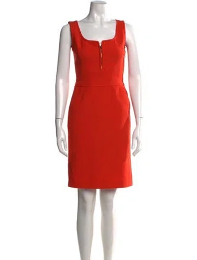 Pre-owned Tory Burch Wool Knee-length Dress In Orange