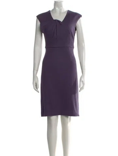 Pre-owned Tory Burch Wool Knee-length Dress In Purple
