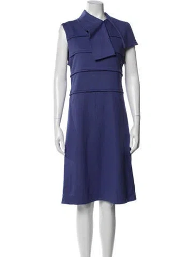 Pre-owned Tory Burch Wool Knee-length Dress In Purple