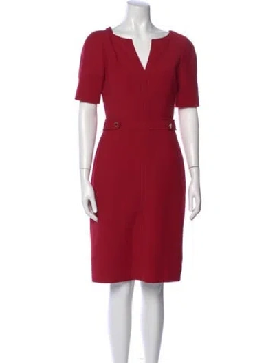Pre-owned Tory Burch Wool Knee-length Dress In Red