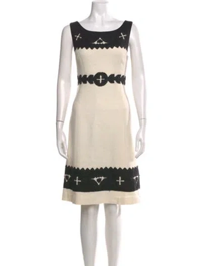 Pre-owned Tory Burch Wool Knee-length Dress In White
