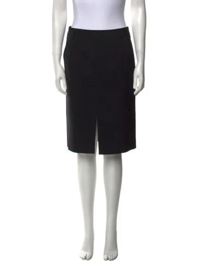 Pre-owned Tory Burch Wool Knee-length Skirt In Black