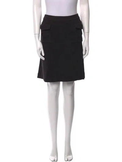Pre-owned Tory Burch Wool Knee-length Skirt In Black