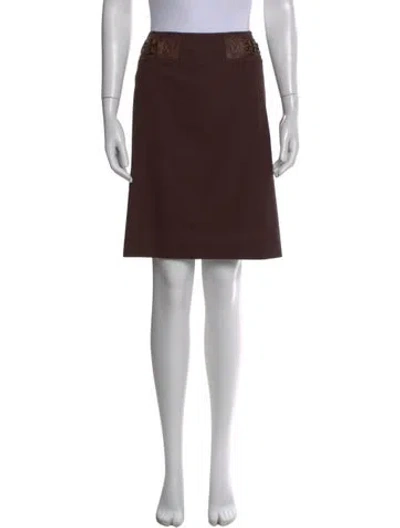 Pre-owned Tory Burch Wool Knee-length Skirt In Brown