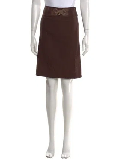 Pre-owned Tory Burch Wool Knee-length Skirt In Brown