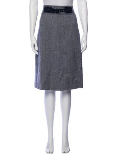 Pre-owned Tory Burch Wool Knee-length Skirt In Gray