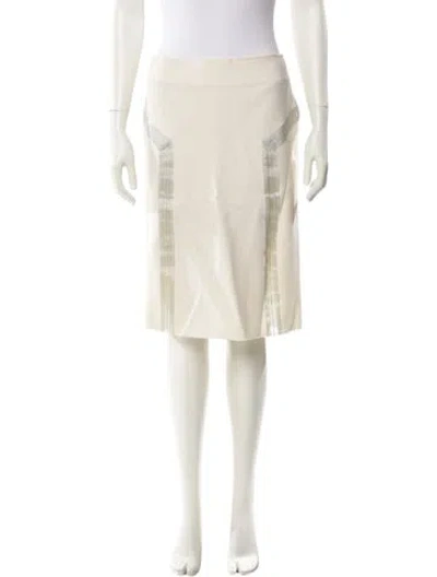 Pre-owned Tory Burch Wool Knee-length Skirt In White