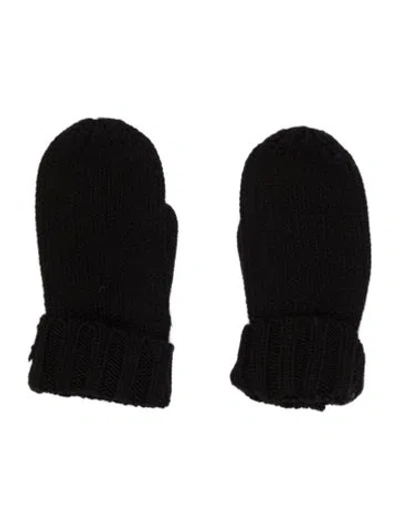 Pre-owned Tory Burch Wool Knit Mittens In Black