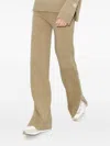 Tory Burch Wool Knitted Trousers In Nude