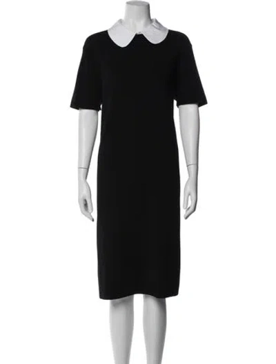 Pre-owned Tory Burch Wool Midi Length Dress In Black
